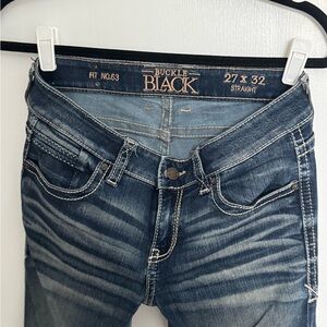 Buckle Black Straight Leg Jeans - Blue